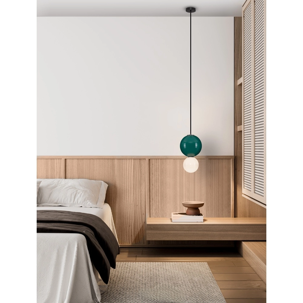 Hanglamp Noesis Ø 25cm groen met wit Lyora 5212017483645