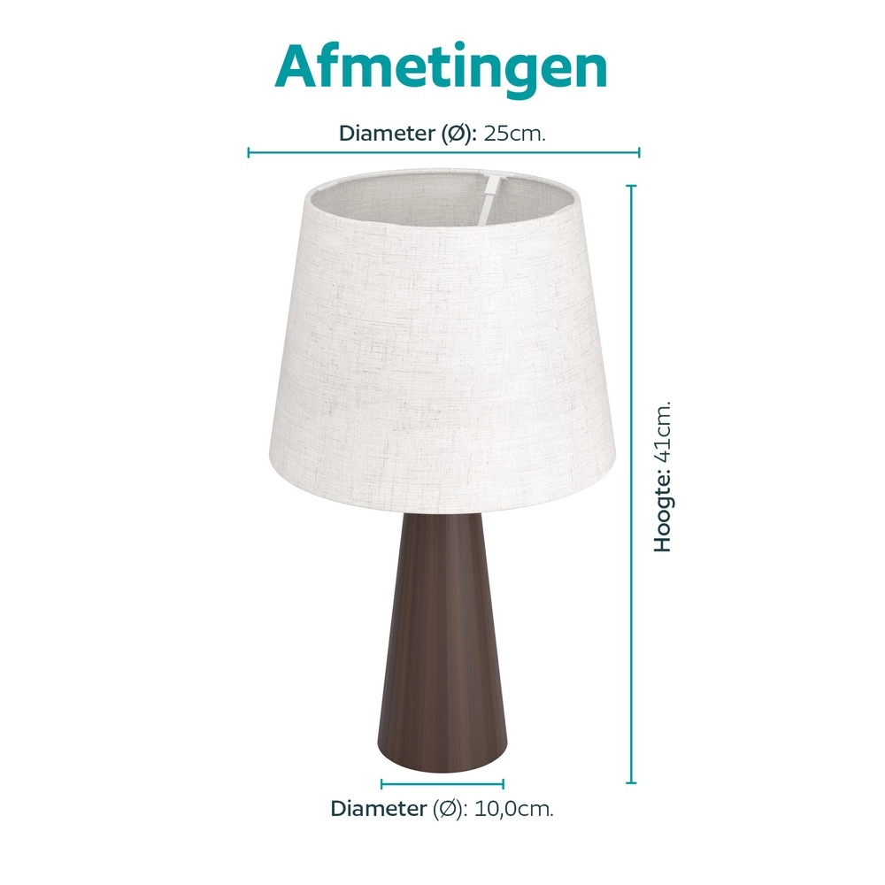 Landelijke tafellamp Patemsico bruin met kap Eglo 9008606406647