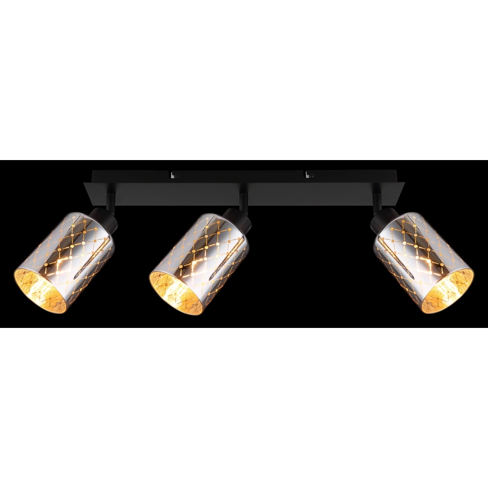 Design plafondlamp Alonso 3-lichts zwart Globo 9007371569250