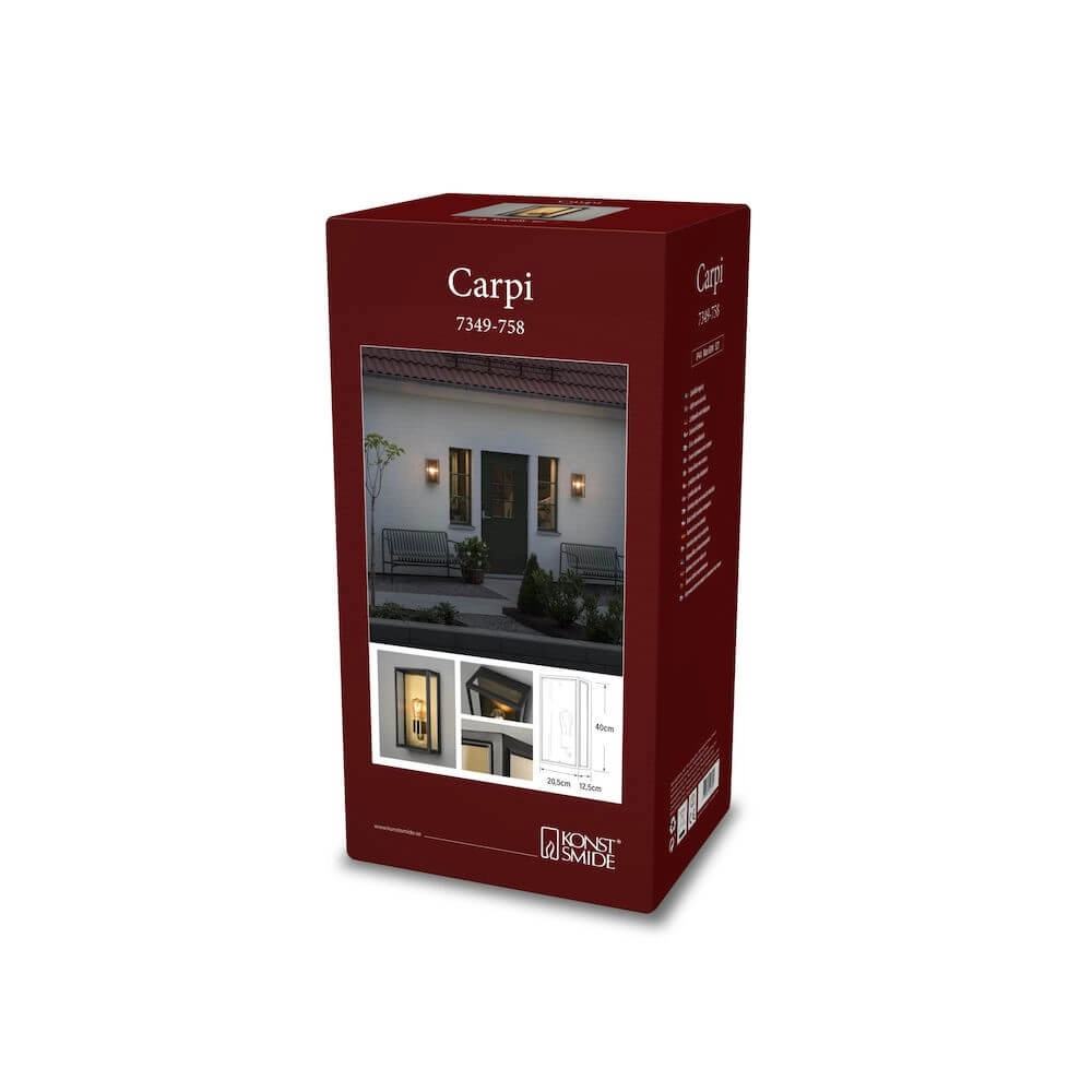 Landelijke muurlamp Carpi zwart met goud KonstSmide 7318303497582