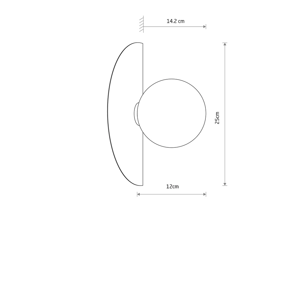 Wandlamp half Saturn zand bruin Lyora 5903139126038