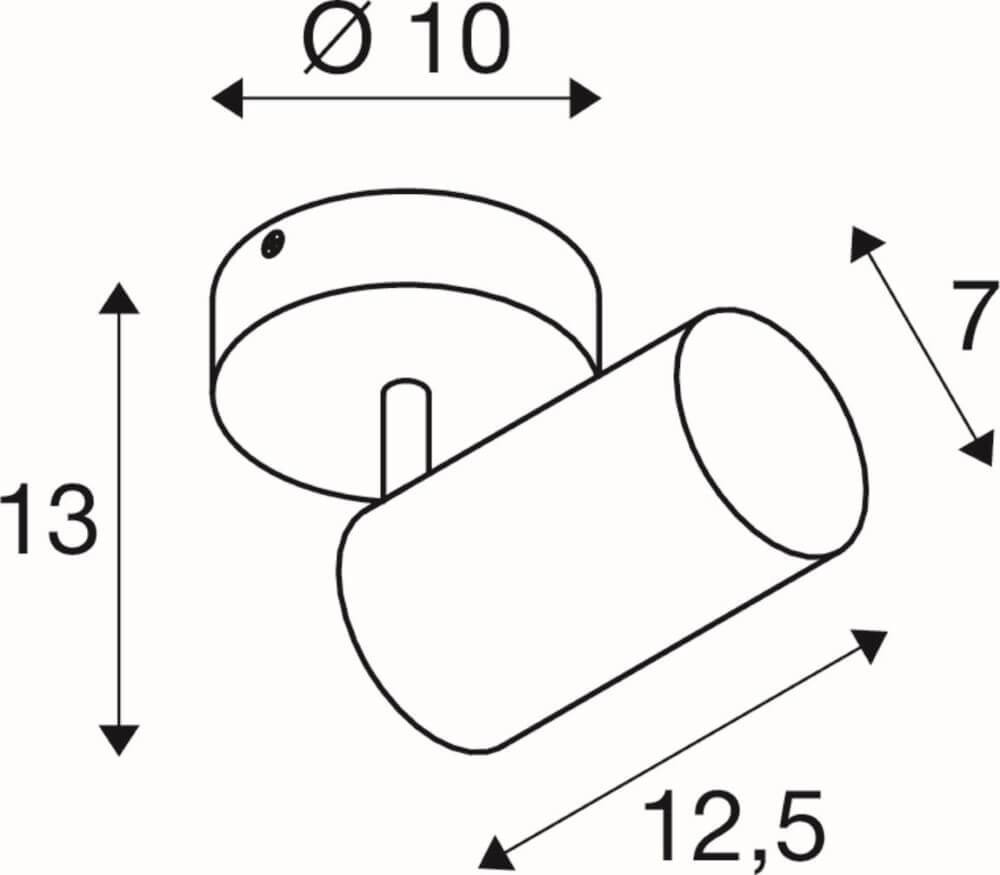 Opbouwspot Asto Tube zwart - 1x GU10 SLV 4024163266178