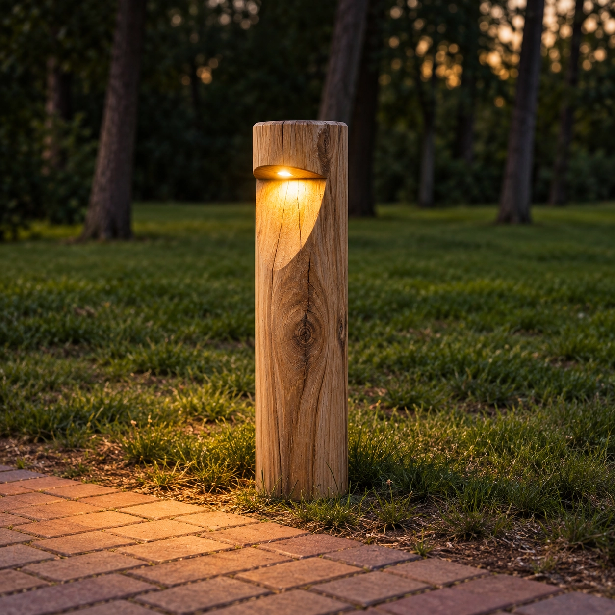 Houten padverlichting Bosco Kastanje - 65cm - 2700K