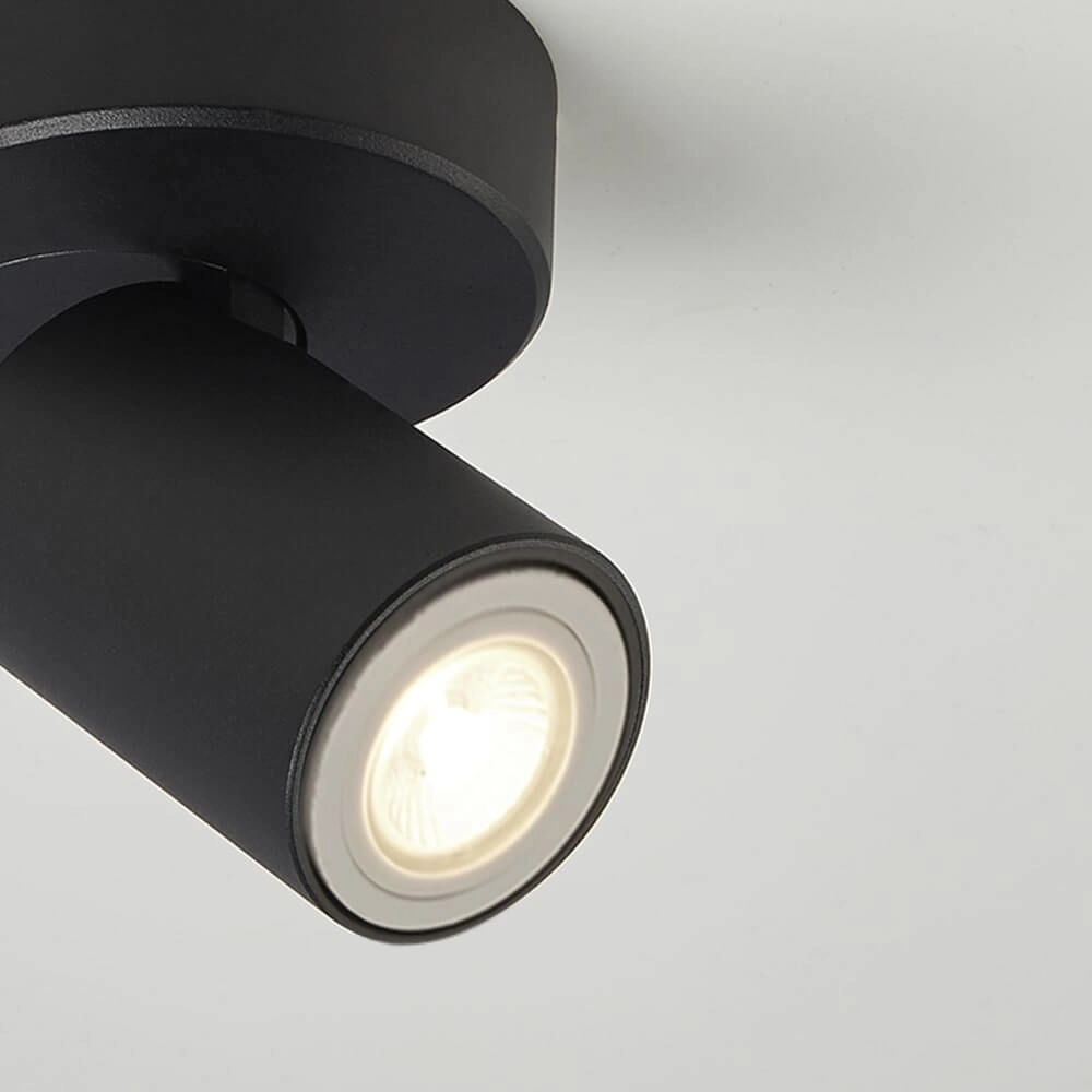 Plafondlamp Moon 1 rond zwart Lyora