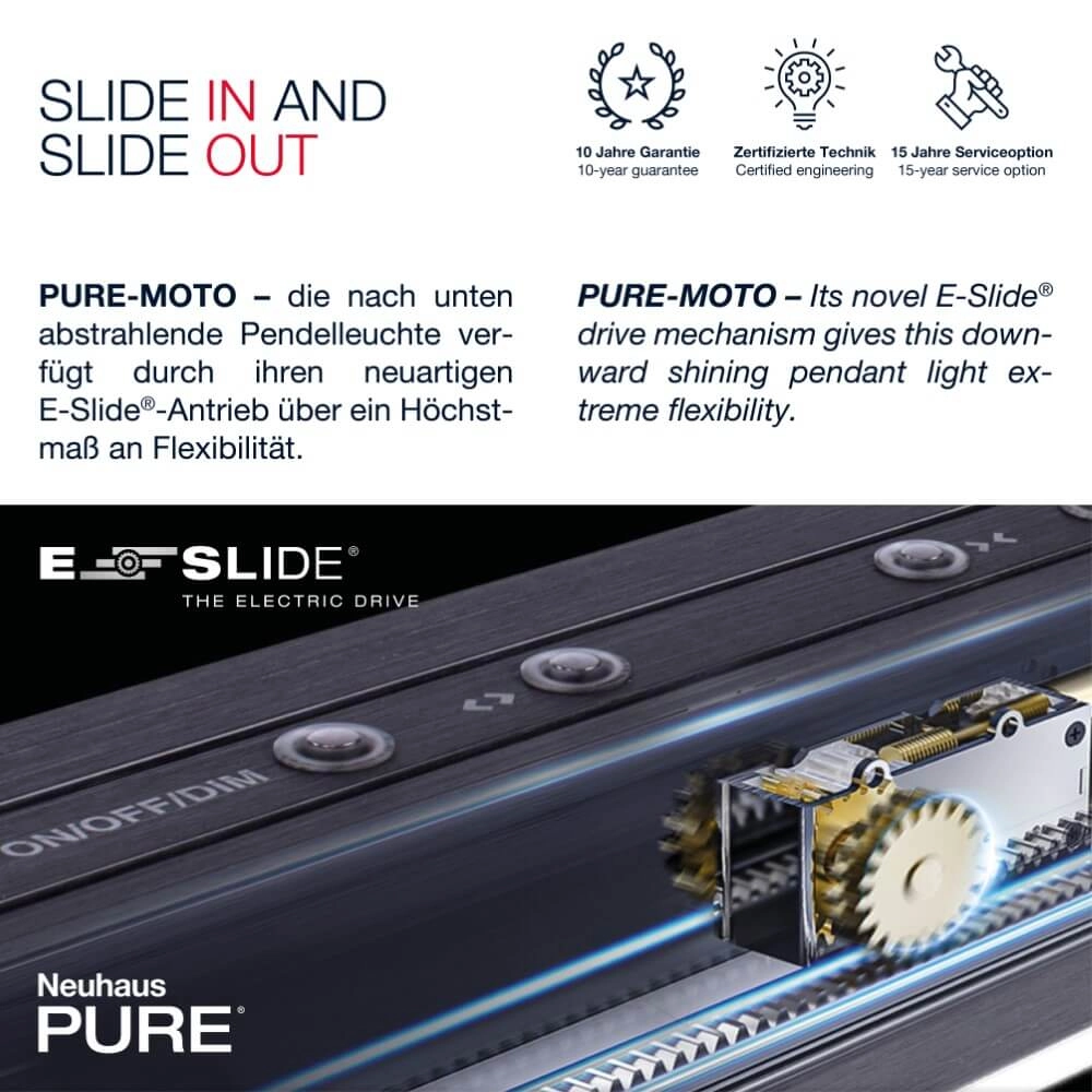 Led hanglamp Pure-Moto geborsteld antraciet Paul Neuhaus 4012248363751
