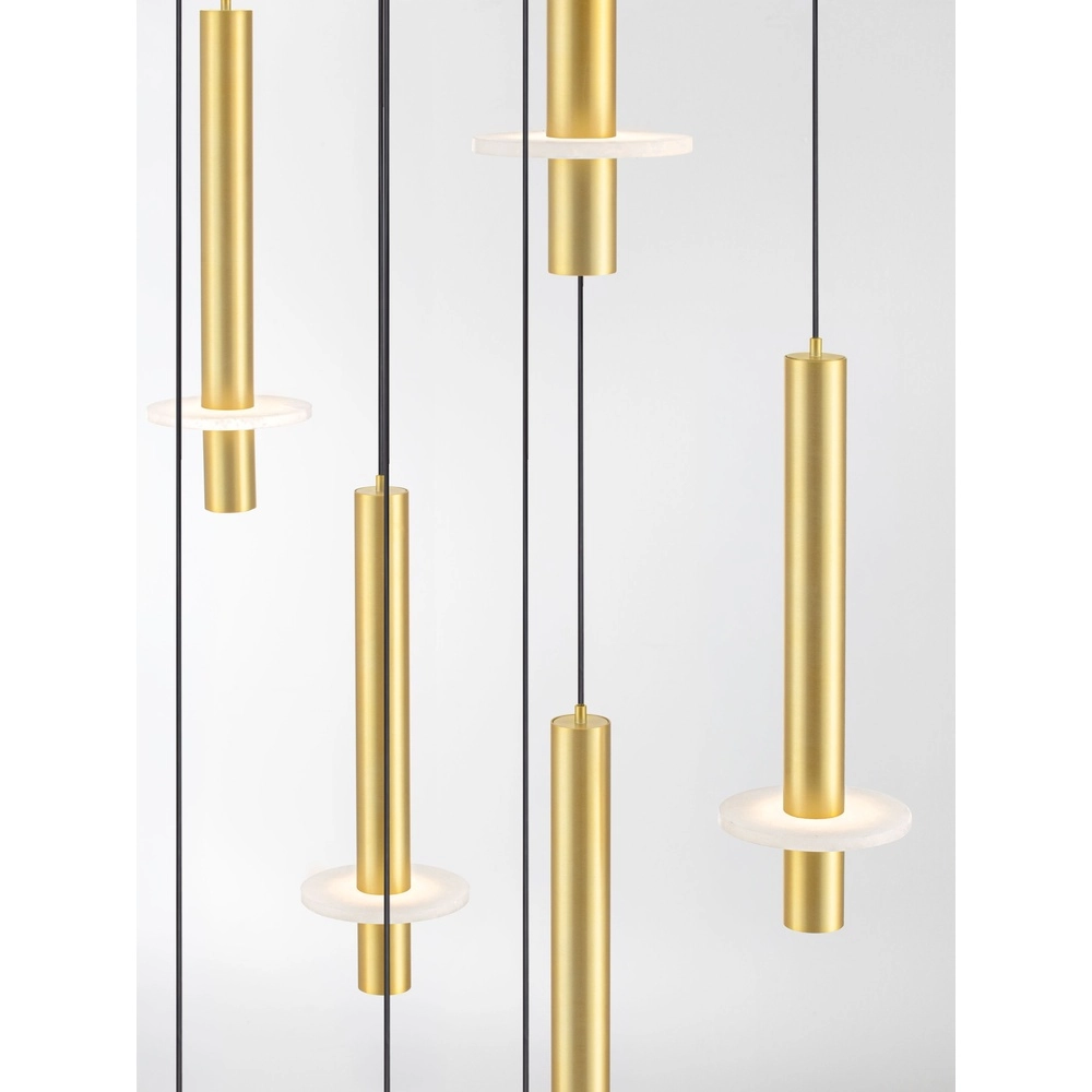 Design hanglamp Noemi goud met wit Ø 62cm Lyora 5212063503328