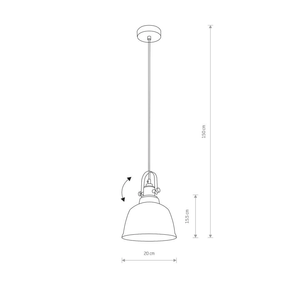 Ø 20cm hanglamp Amalfi met glas Lyora 5903139915397