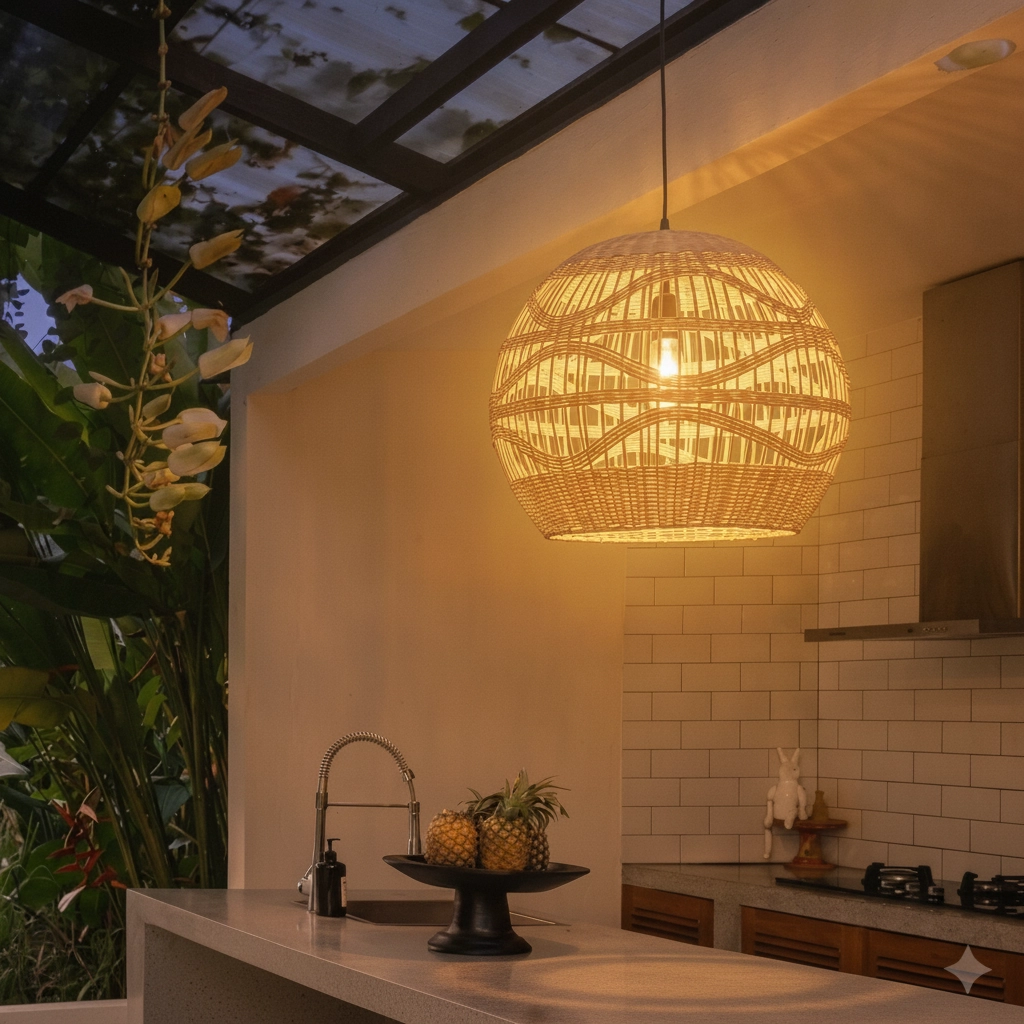 Rotan hanglamp Marlo Ø 48,5cm bol