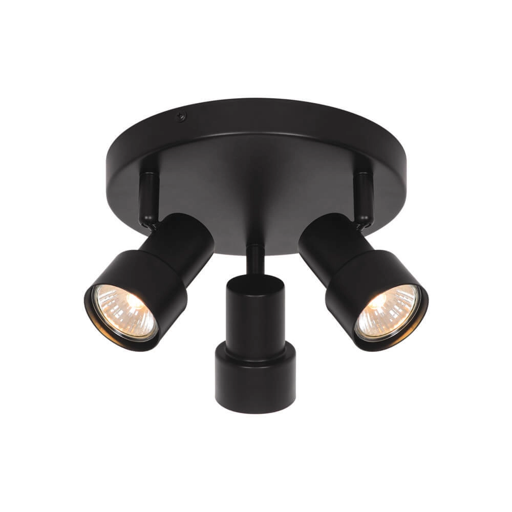 3-lichts plafondlamp Boston zwart