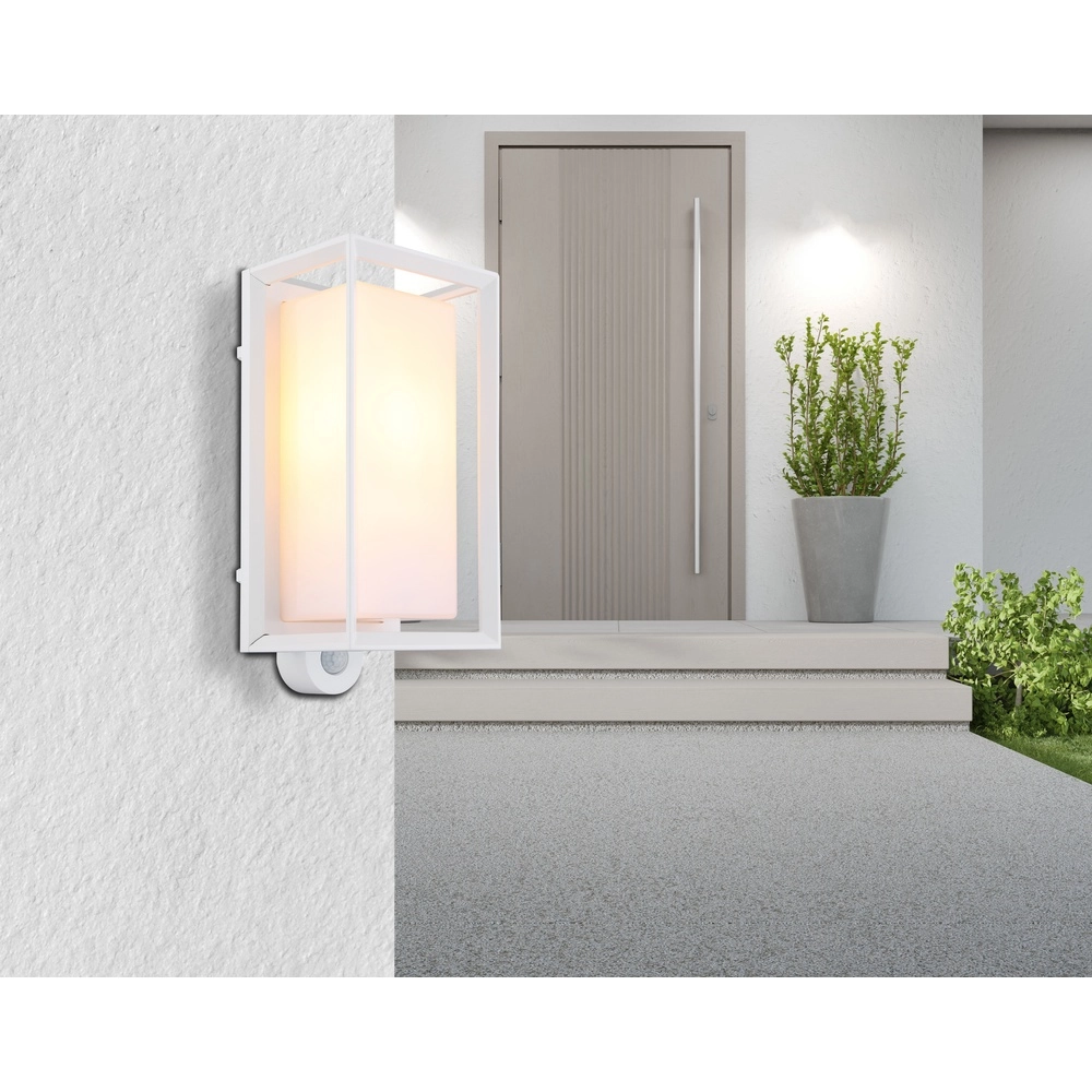 Buiten wandlamp Logana wit met sensor Globo 9007371474813