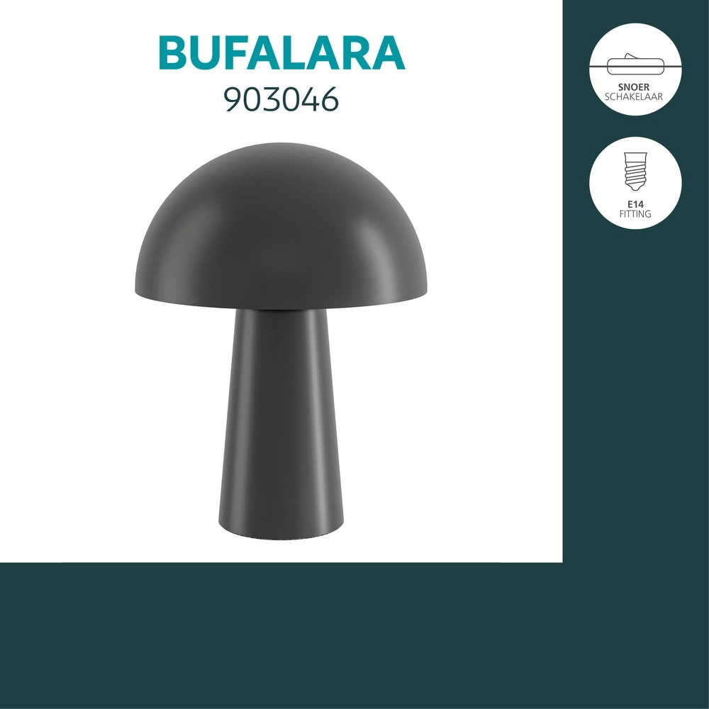 Tafellamp Bufalara zwart Eglo 9008606405336