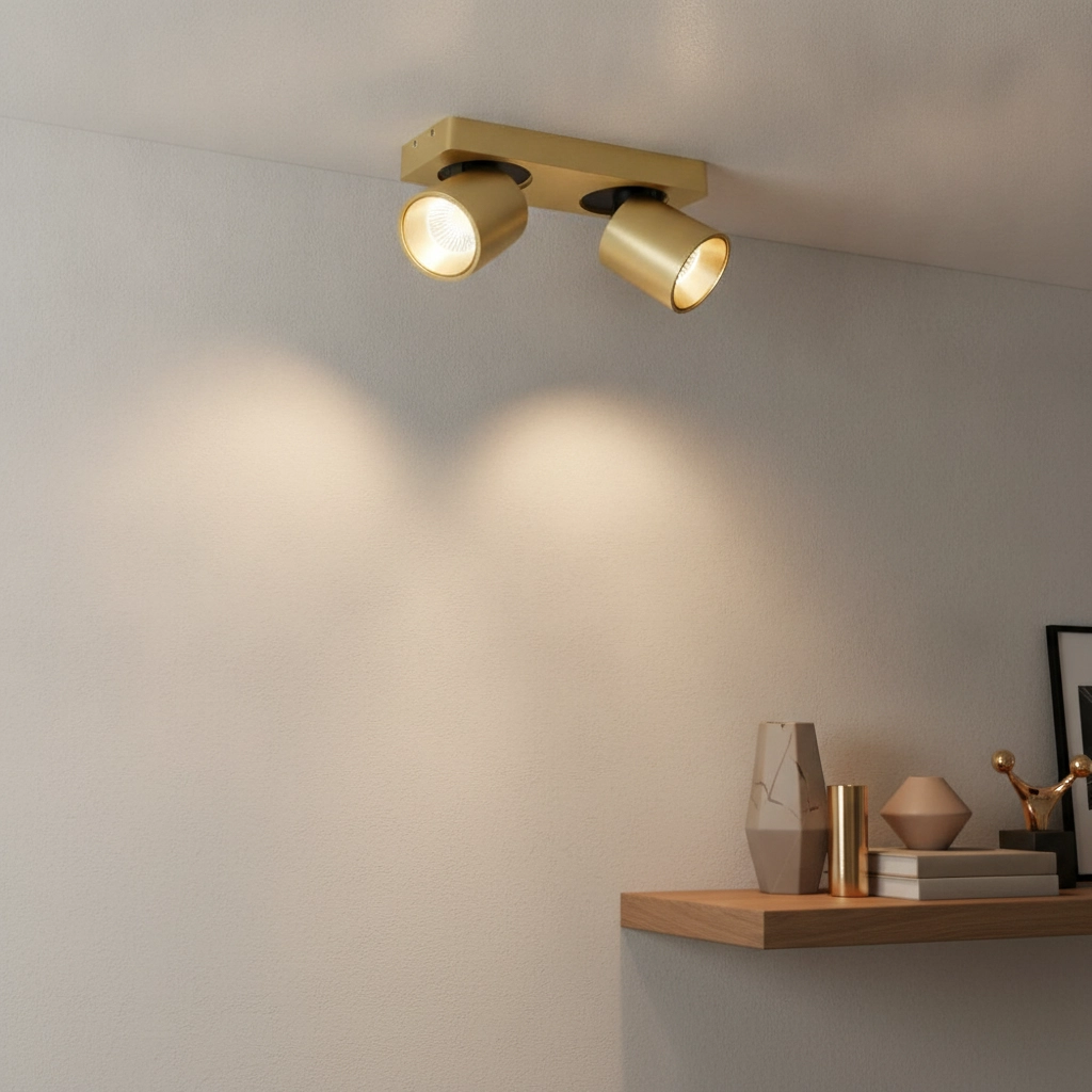 Led opbouwspot Laguna 2-lichts goud