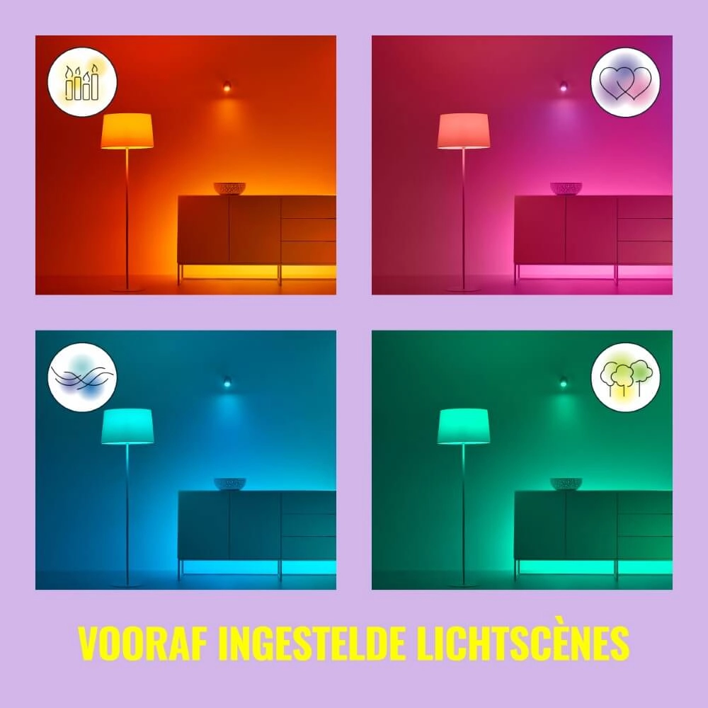 4-lichts opbouwspot Imageo smart - zwart WiZ 8719514554573