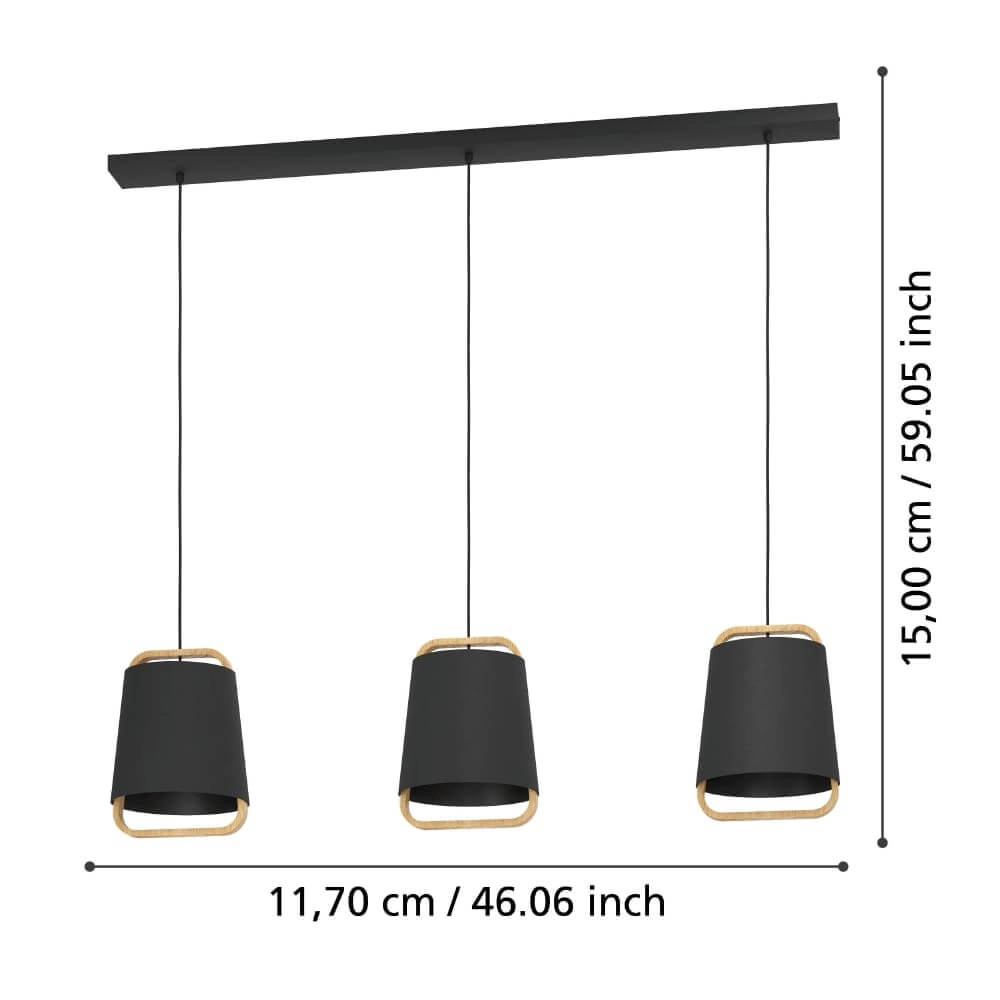 Stoffen hanglamp Camaloza 3-lichts Stars of Light 9008606243082