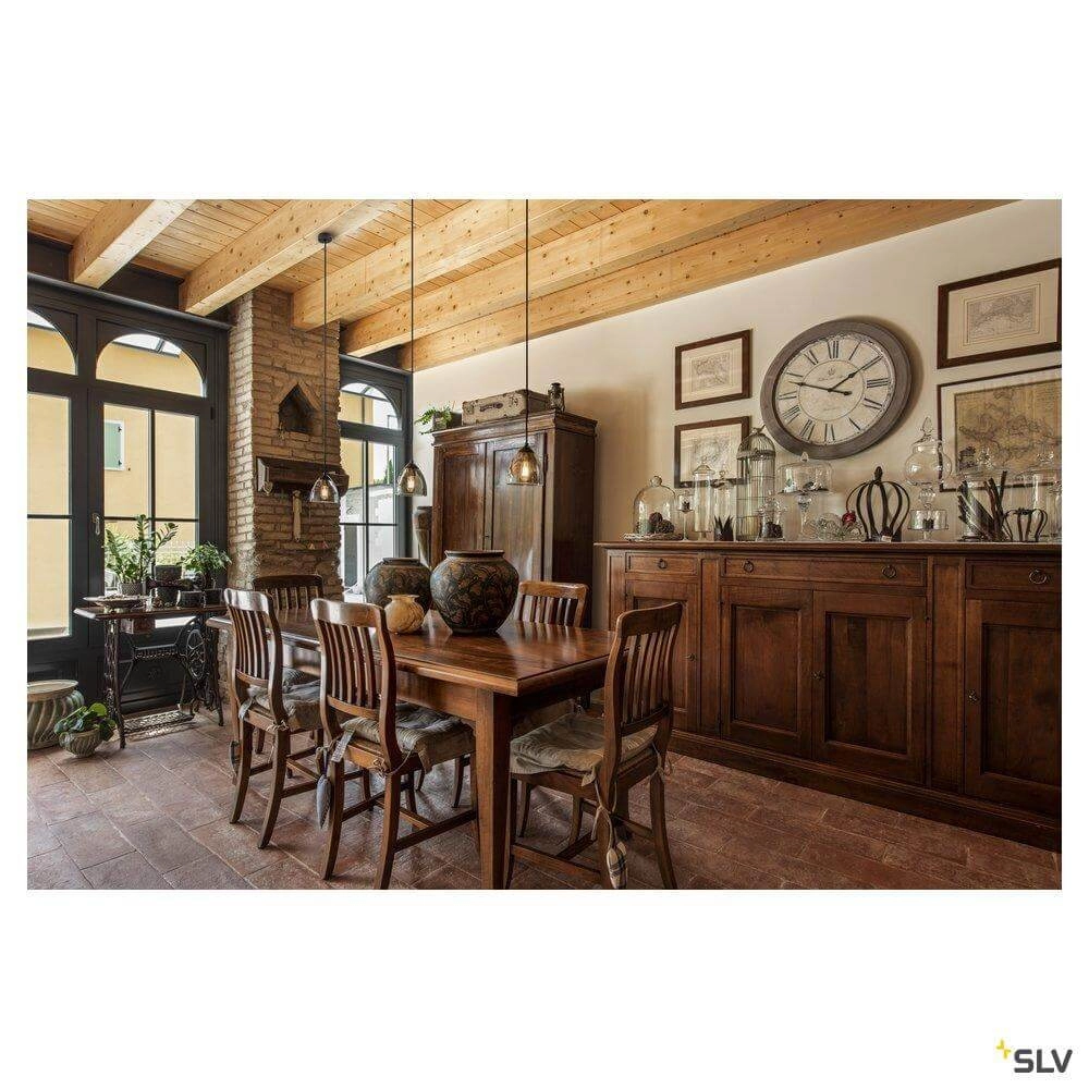 Glazen hanglamp Para Cone zwart met smoke glas SLV 4024163262385