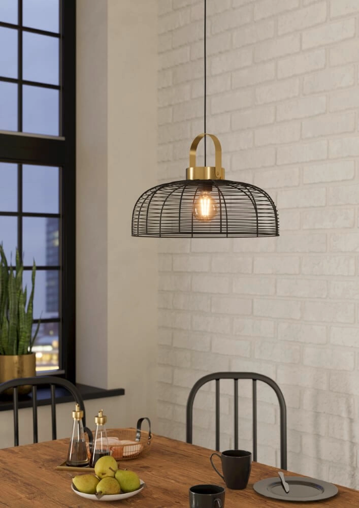 Draadlamp Roundham Ø 45cm - zwart met goud Eglo 9002759439644