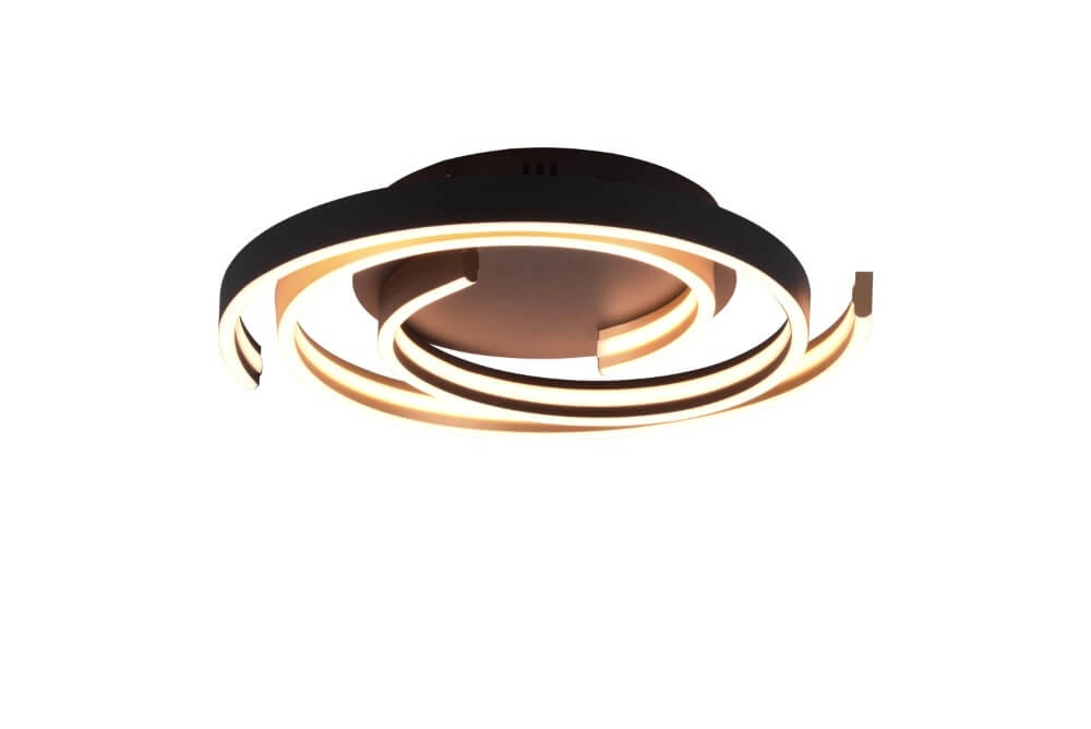 Dimbare plafondlamp Caya goud met zwart Trio 4017807541953
