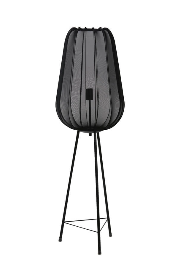 Bohemian vloerlamp Plumeria zwart Ø 42cm Light & Living 8717807651299