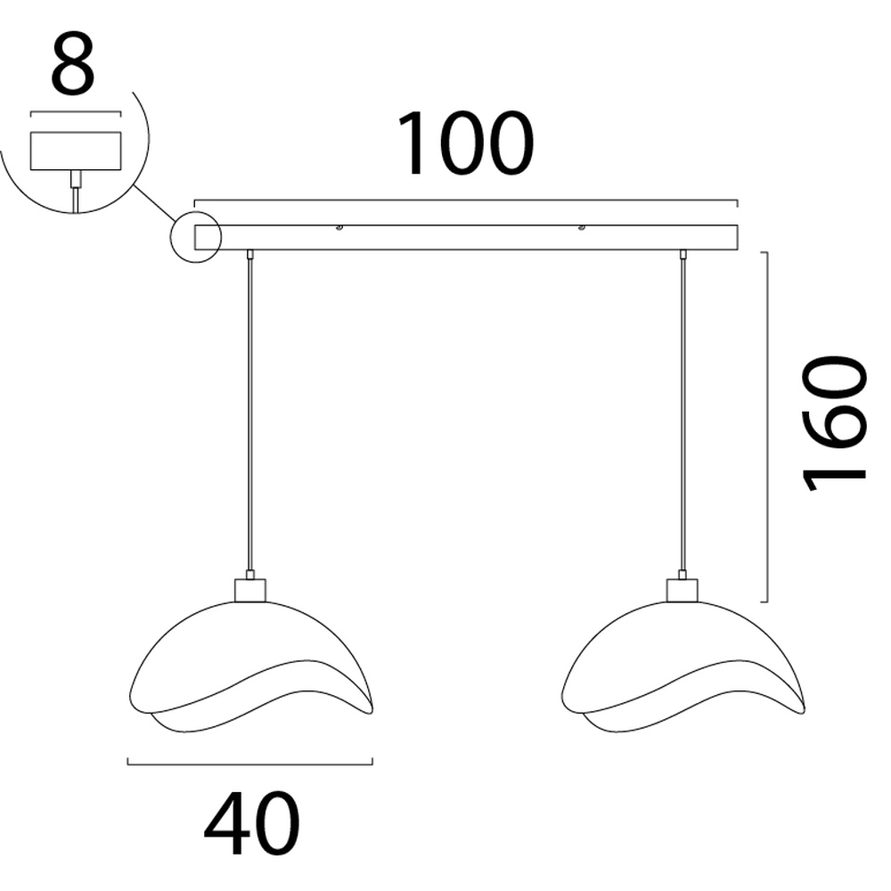 Kantoor hanglamp Volta 2x Ø40cm - zand Masterlight 8718121395654