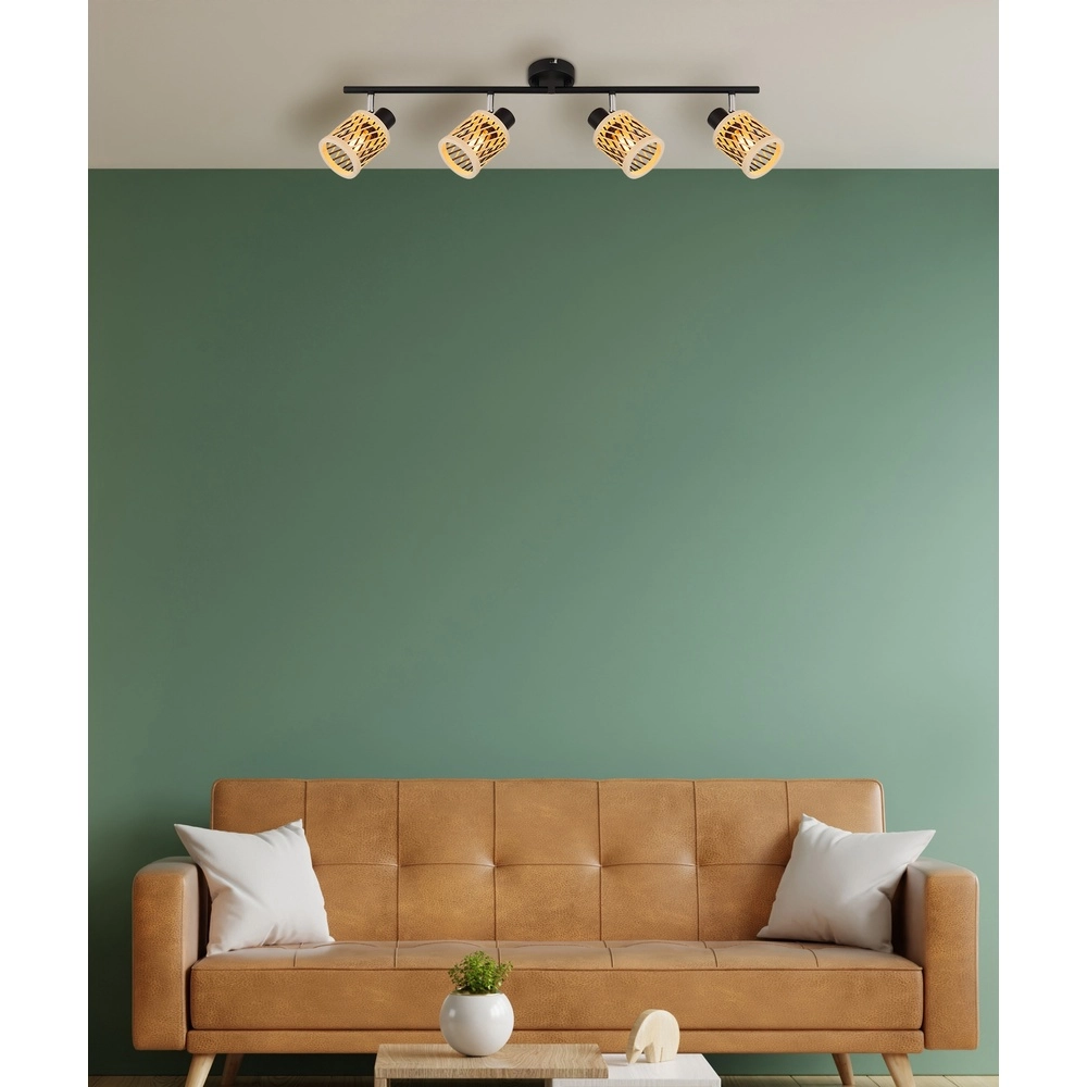Wandlamp Mali 4-lichts zwart met kapjes Globo 9007371522729