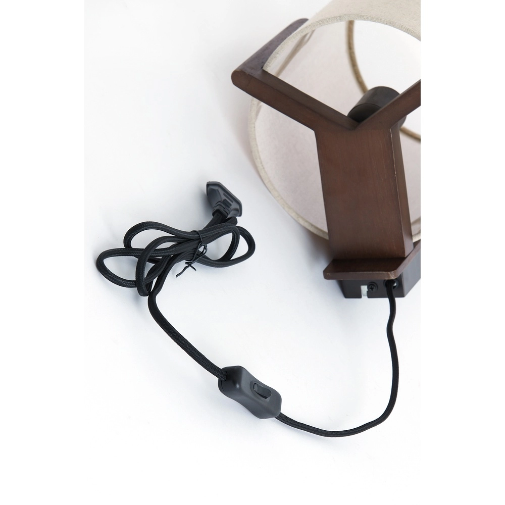 Danish design wandlamp Litto walnoot bruin met linnen Light & Living 8717807792732