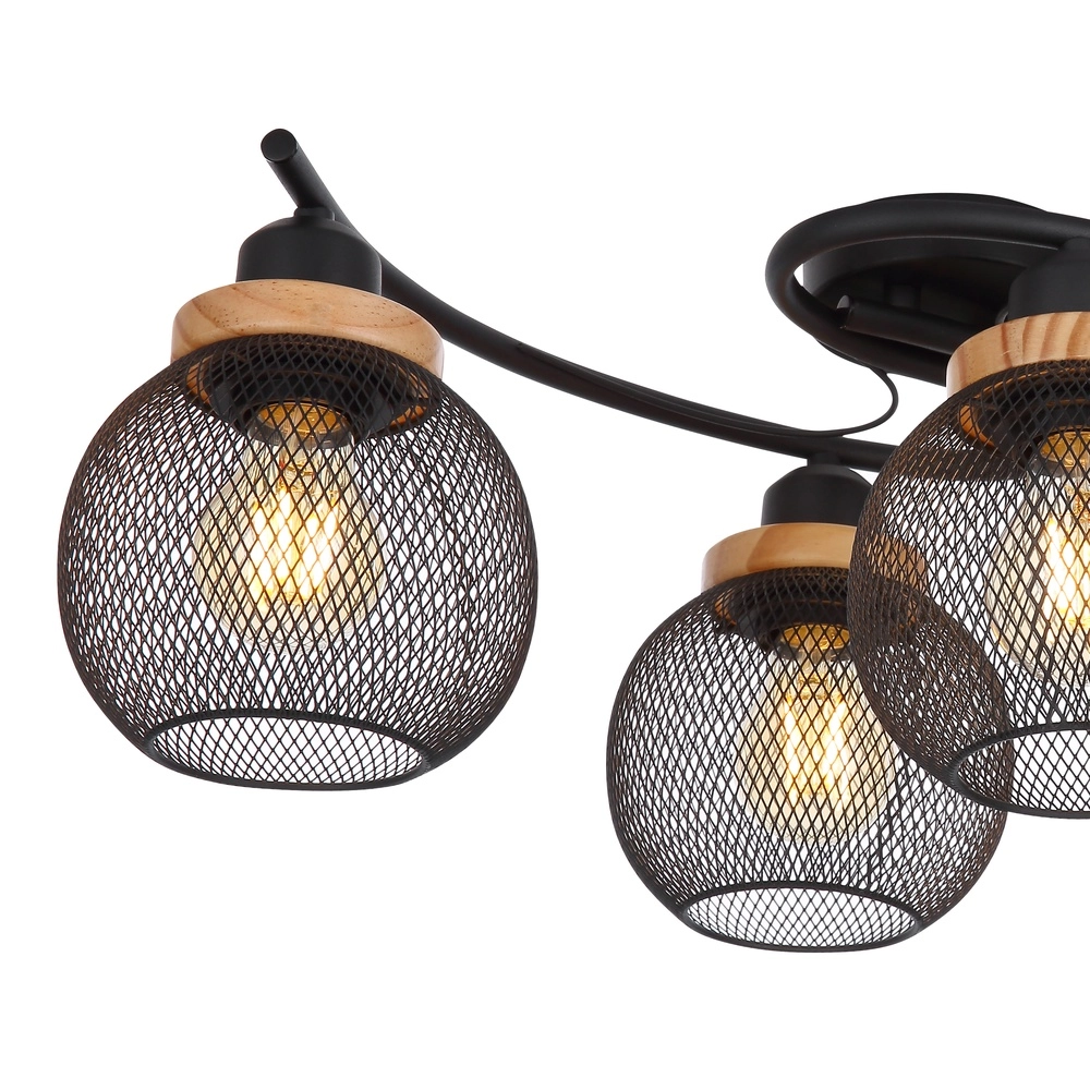 Plafondlamp Pablo zwart gaas Globo 9007371429547