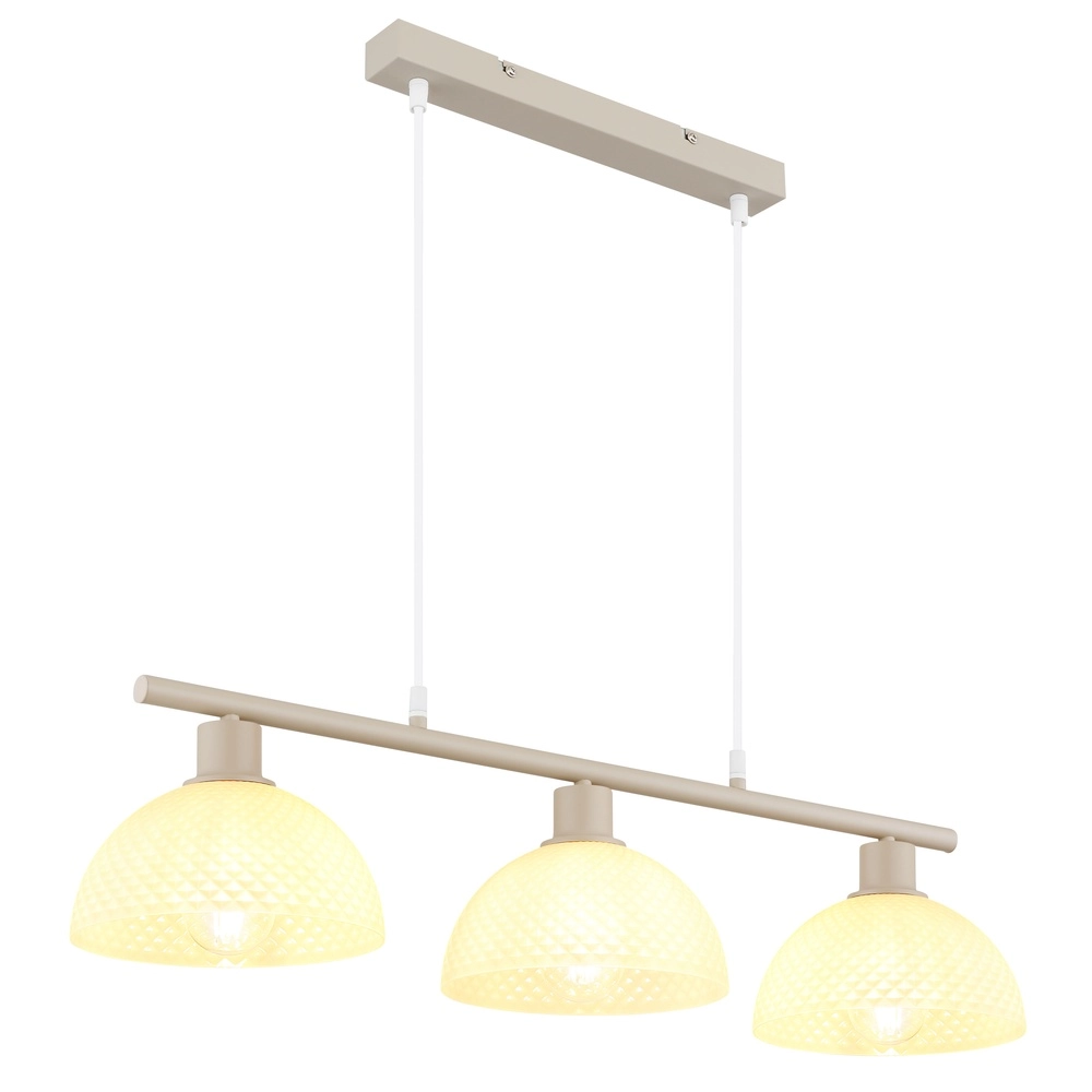 3-lichts hanglamp Selma zand bruin