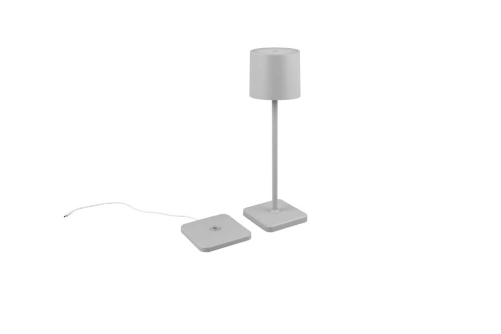 Oplaadbare tafellamp Fernandez grijs buiten Trio 4017807564341