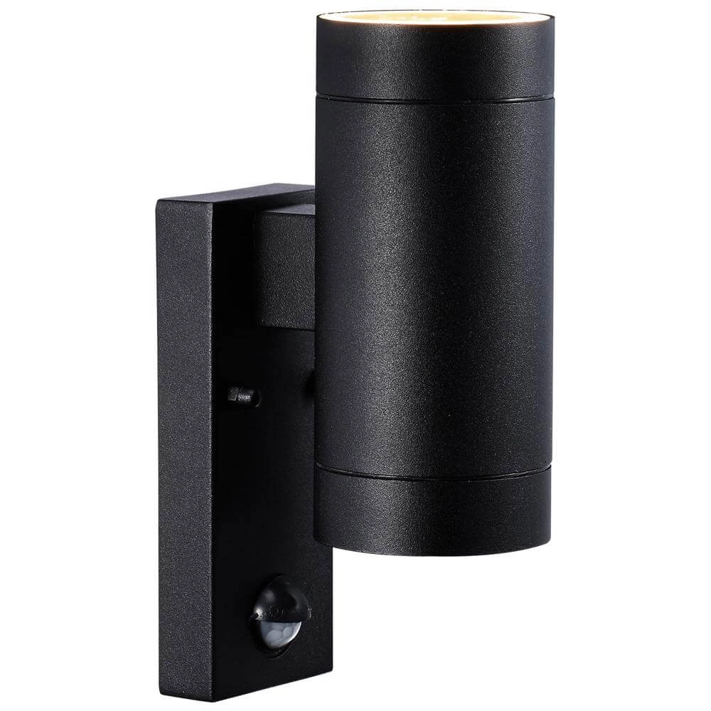 Up & downlighter Tin zwart met sensor