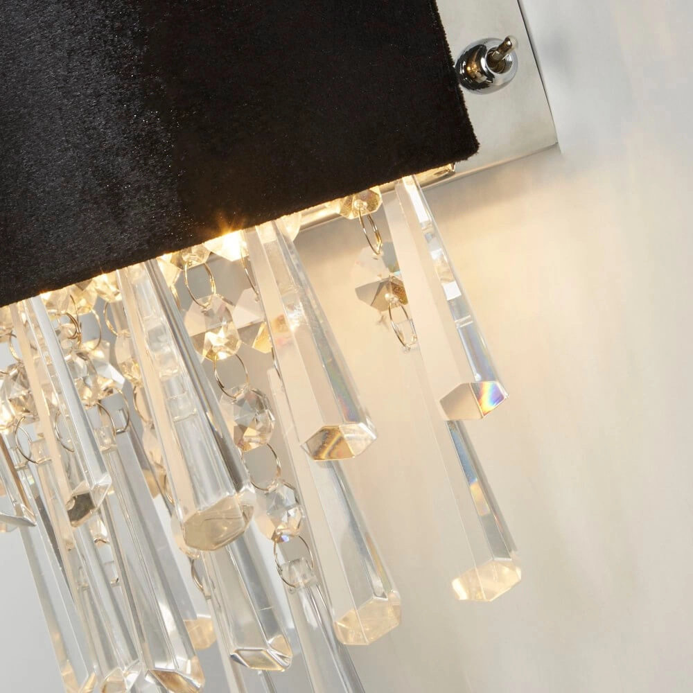 Wandlamp Glamour zwart met chroom Searchlight 5053423244129