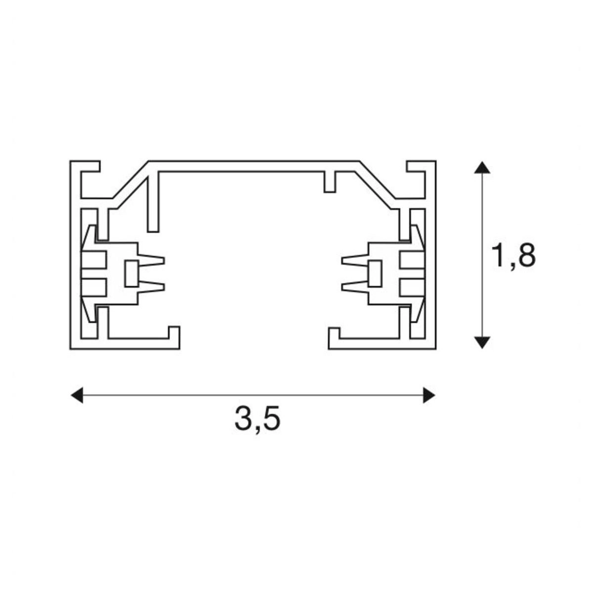 2 meter 1-Fase Rail 2 meter grijs SLV 4024163092838
