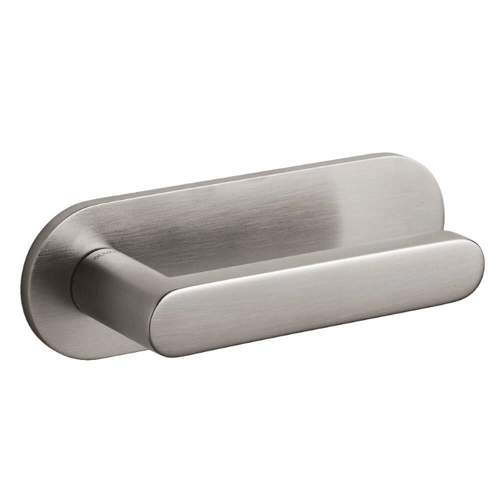 Deurklink Link horizontaal schild RVS
