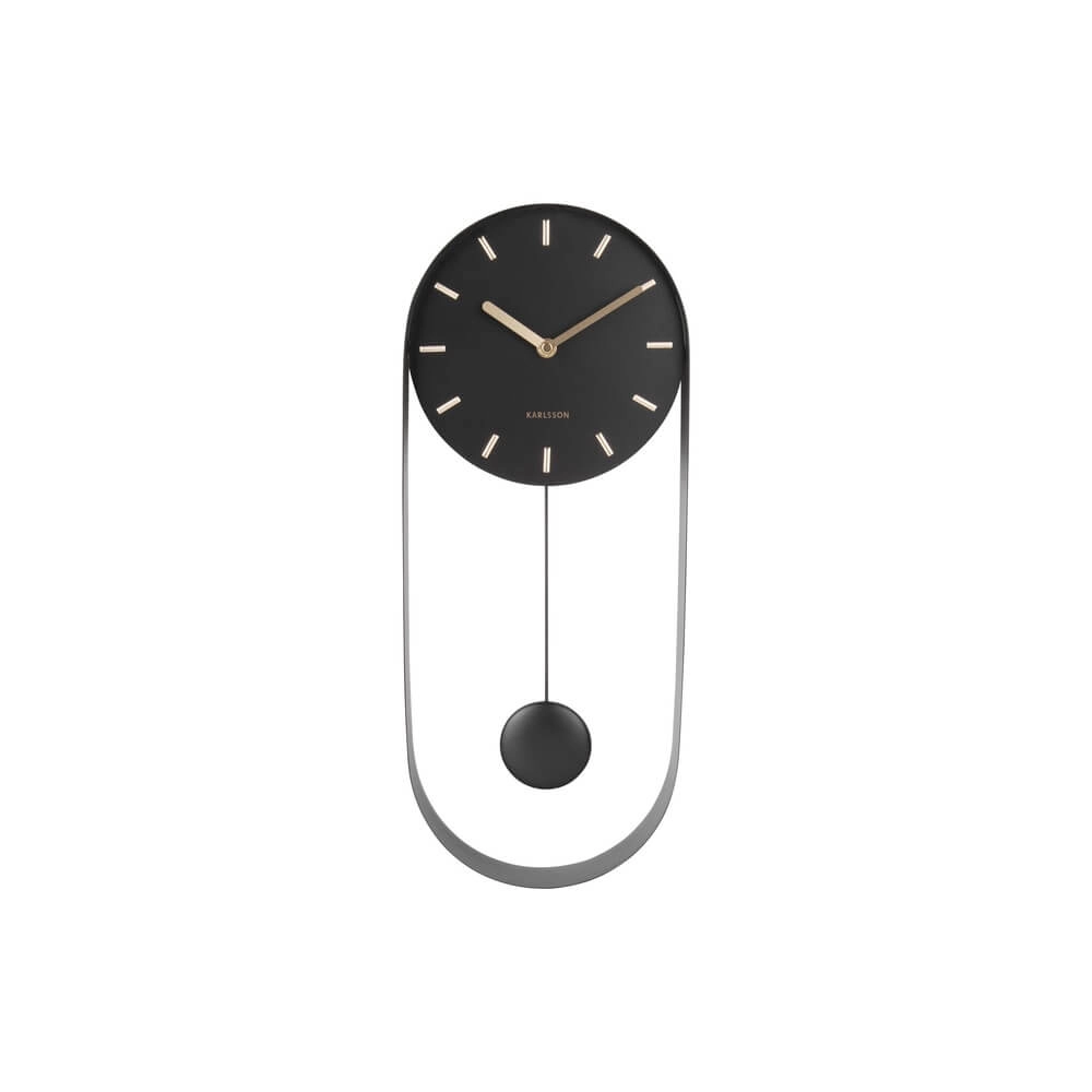 Wandklok Pendulum Charm zwart - Ø 20 x 50cm