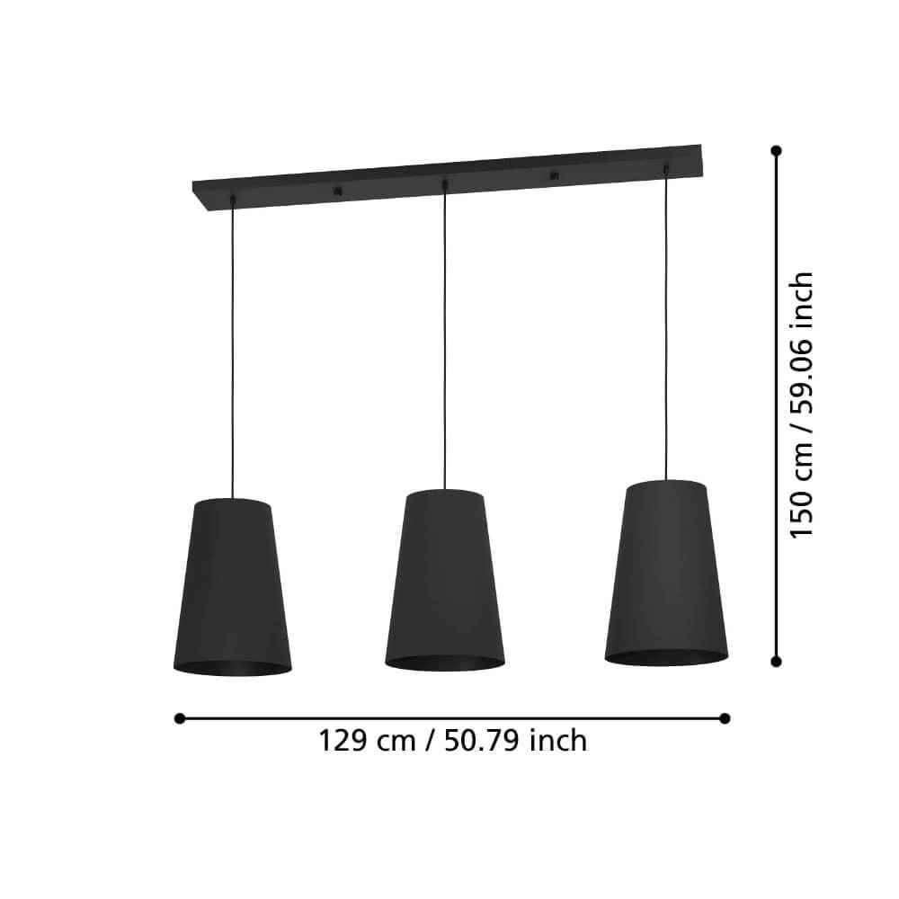 Eetkamer hanglamp Petrosa met zwarte kap Stars of Light 9008606238125
