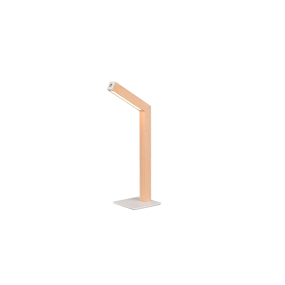 Design tafellamp Skip oplaadbaar wit met hout