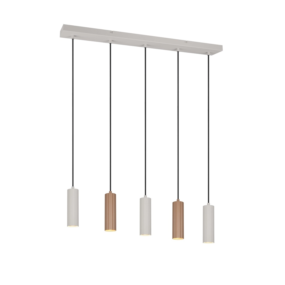 Hanglamp Soka 5-lichts mokka bruin en grijs