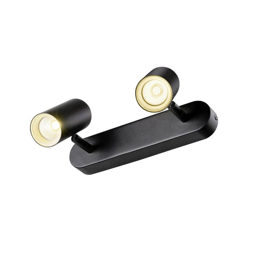 Opbouwspot Noblo zwart 2-lichts instelbaar SLV 4024163300438