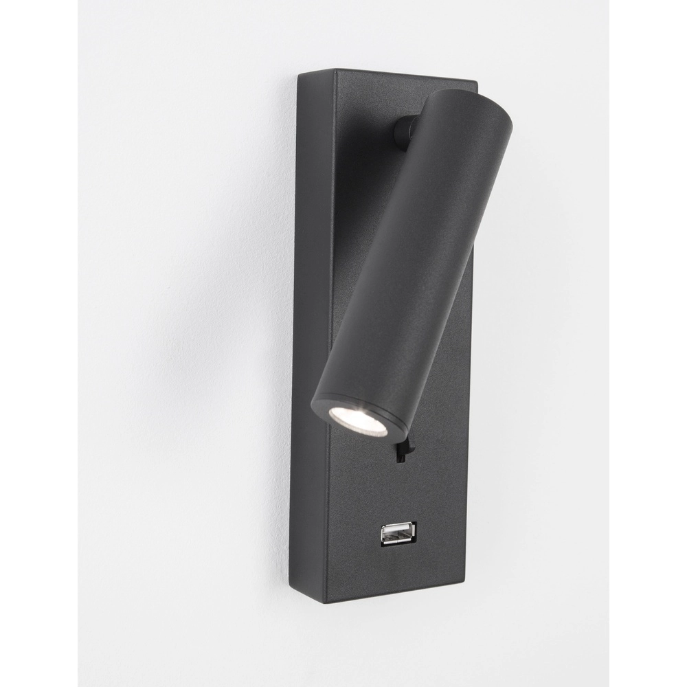 Bedlampje Fuse zwart met usb