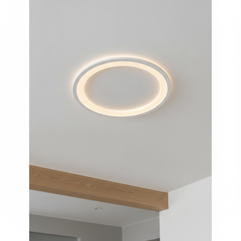 Strakke plafondlamp Oggy wit Ø 37cm