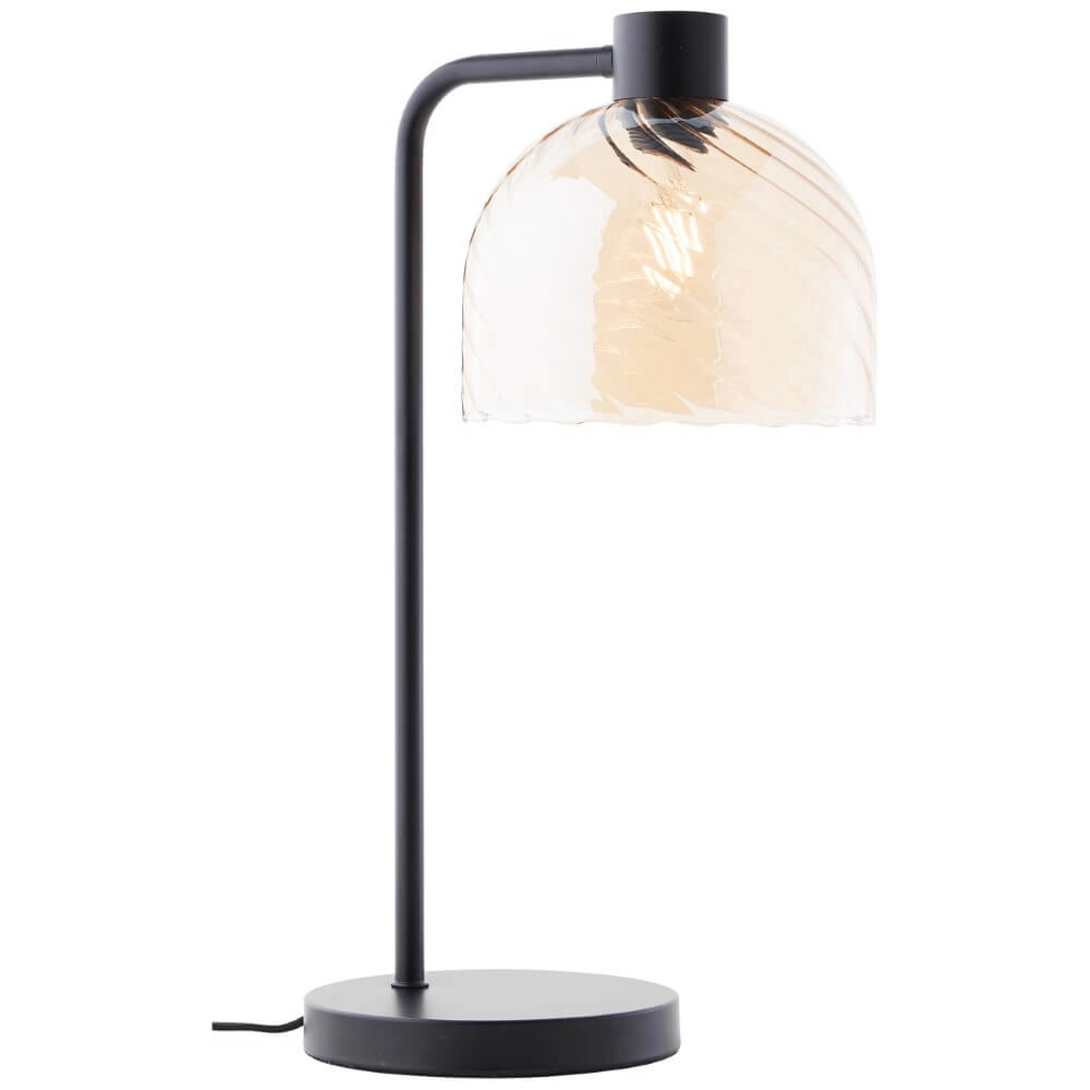 Tafellamp Casto zwart met amber glas Brilliant 4004353446832