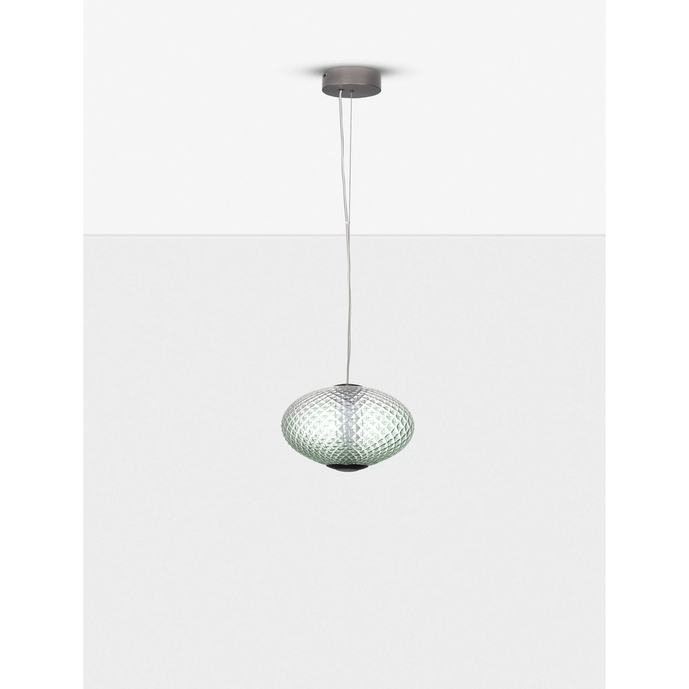 Hanglamp Aora ovaal groen glas Lyora 5212017483850
