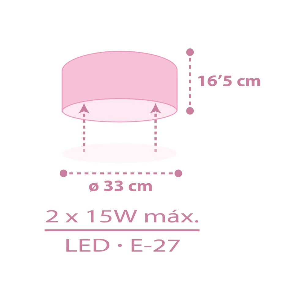 Plafondlamp Fairy Dreams Ø 33cm - roze Dalber 8420406003221