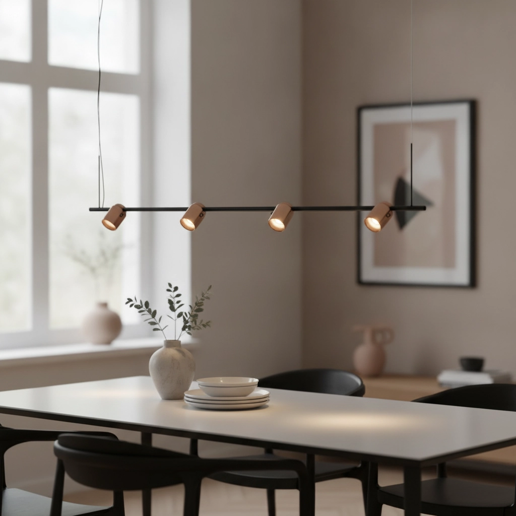Hanglamp Sirmos zwart met mokka bruin