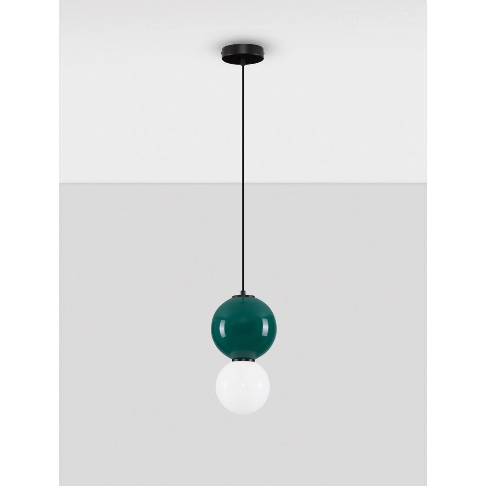 Hanglamp Noesis Ø 18cm groen met wit Lyora 5212017483683