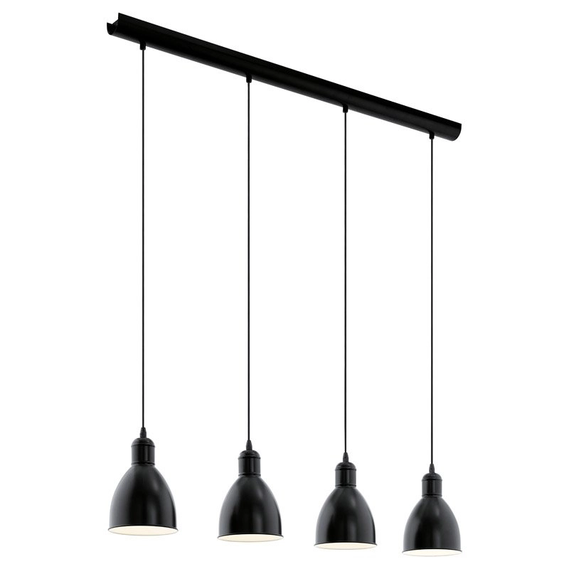 Hanglamp Priddy 4-lichts zwart