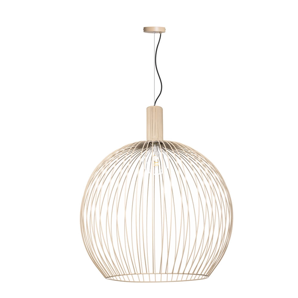 Zandkleurige hanglamp Wire Sand Ø 70cm