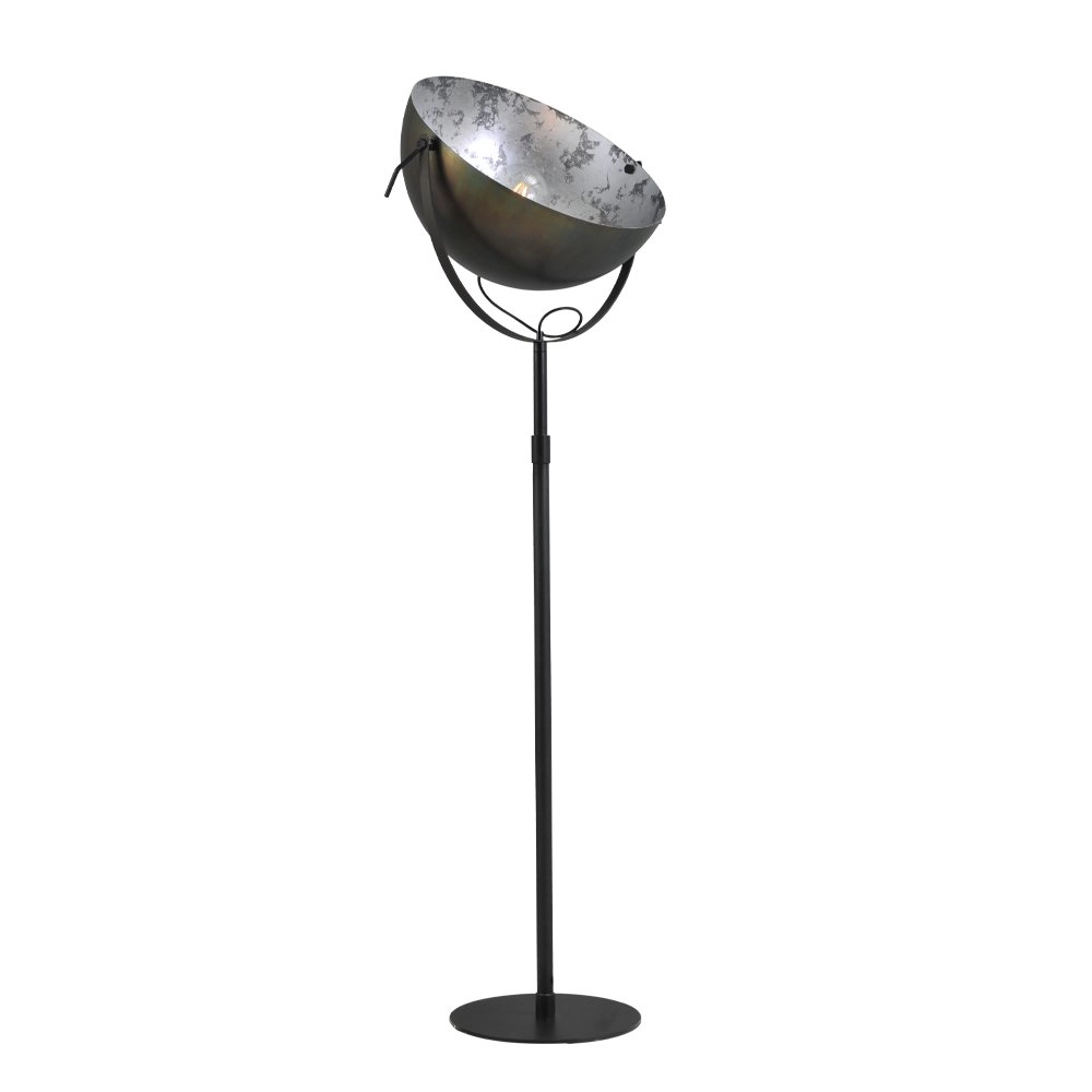 Staanlamp Industria 180 gunmetal met zilver