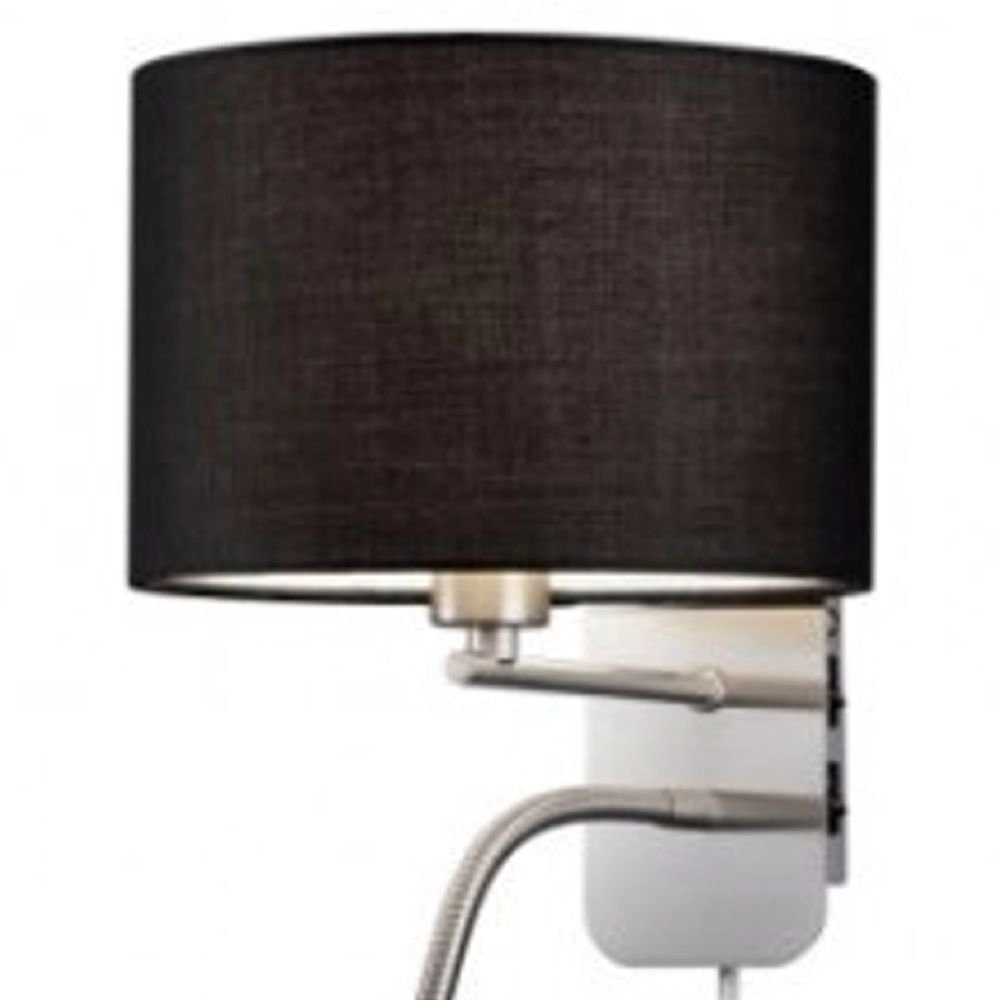 Wandlamp Series 2711 met leeslamp en zwarte kap Trio 4017807247268