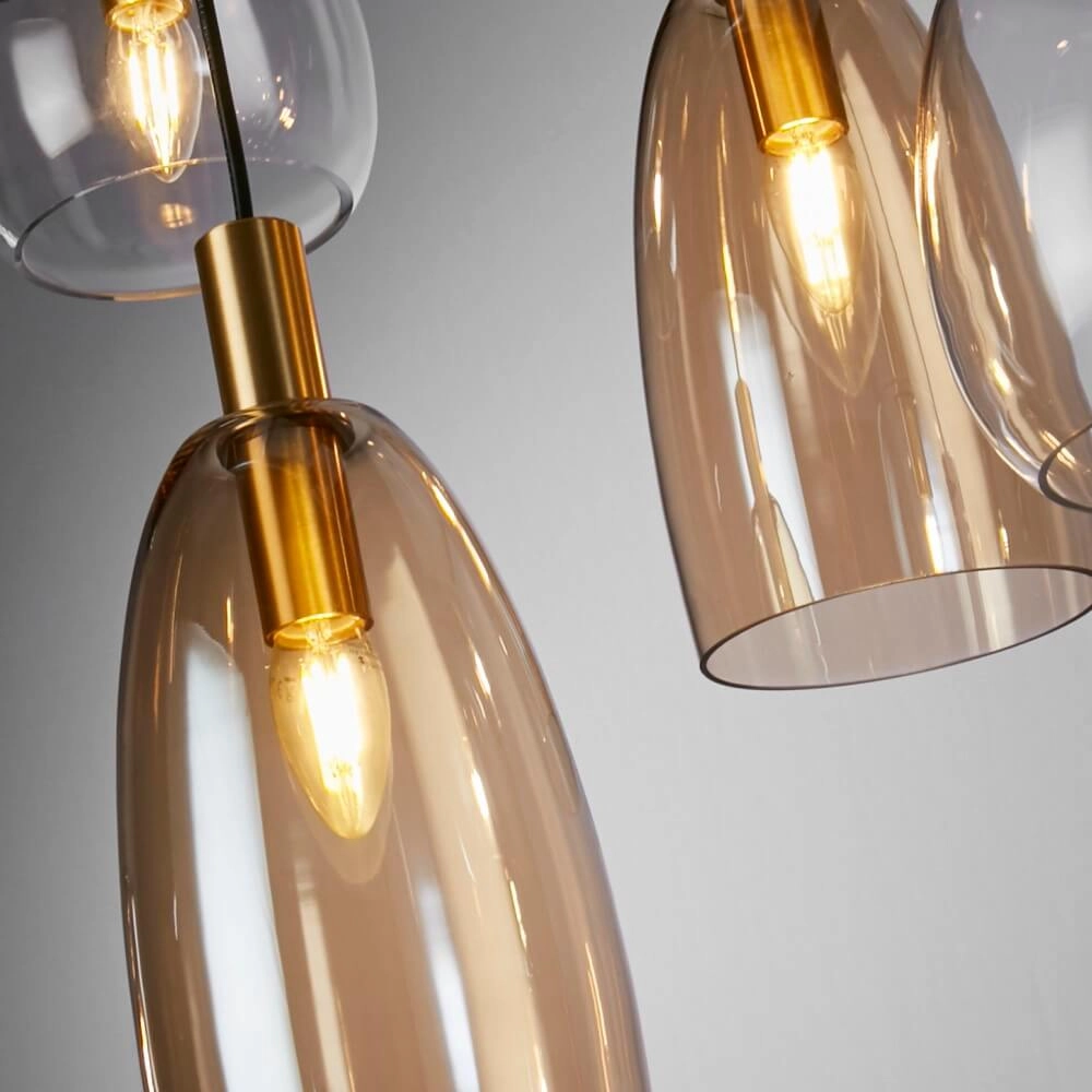 8-lichts hanglamp Divine meerdere kleuren glas Searchlight 5053423250663