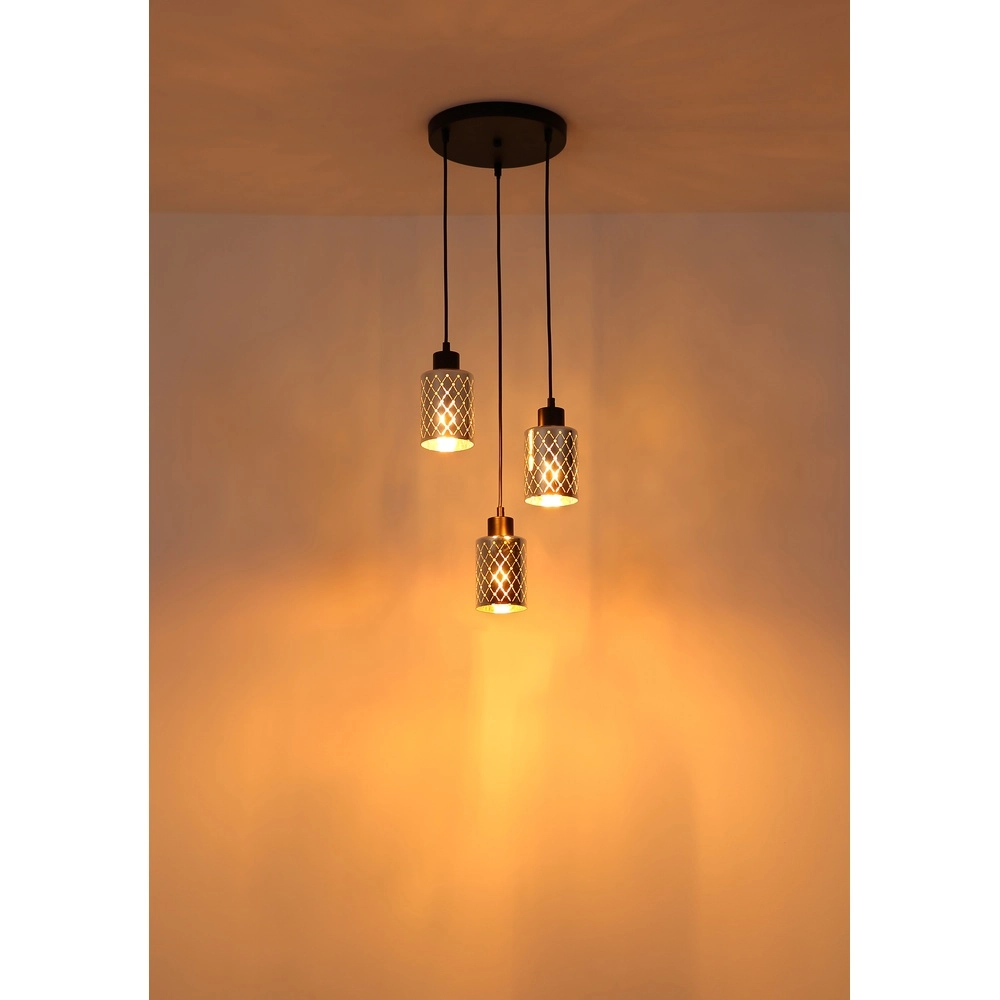 Design hanglamp Alonso 3-lichts zwart rond Globo 9007371578252
